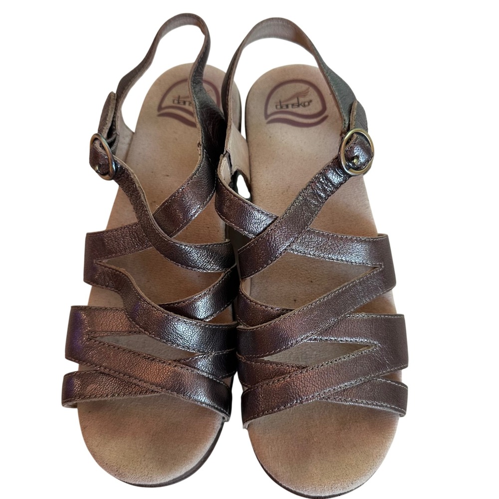 Dr. Scholl's Brown Leather Strappy Slingback Sandals